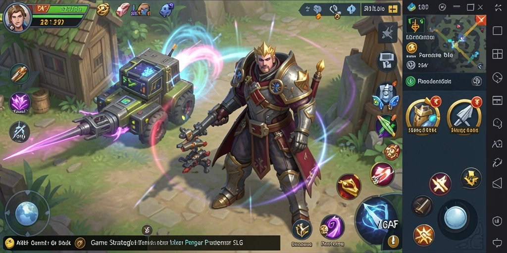 Screenshot gameplay AFAF yang menunjukkan strategi perang SLG.