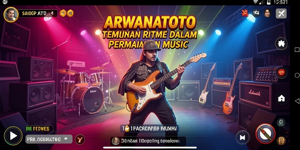 Tampilan gameplay ARWANATOTO yang seru dengan berbagai tantangan musik.