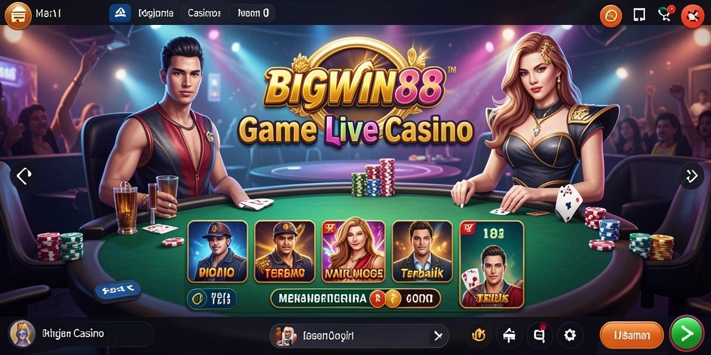 Tampilan menarik dari permainan Live Casino BIGWIN88 yang seru.