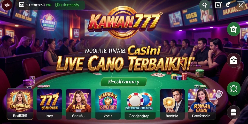 Screenshot KAWAN777 menunjukkan gameplay Live Casino yang menarik.