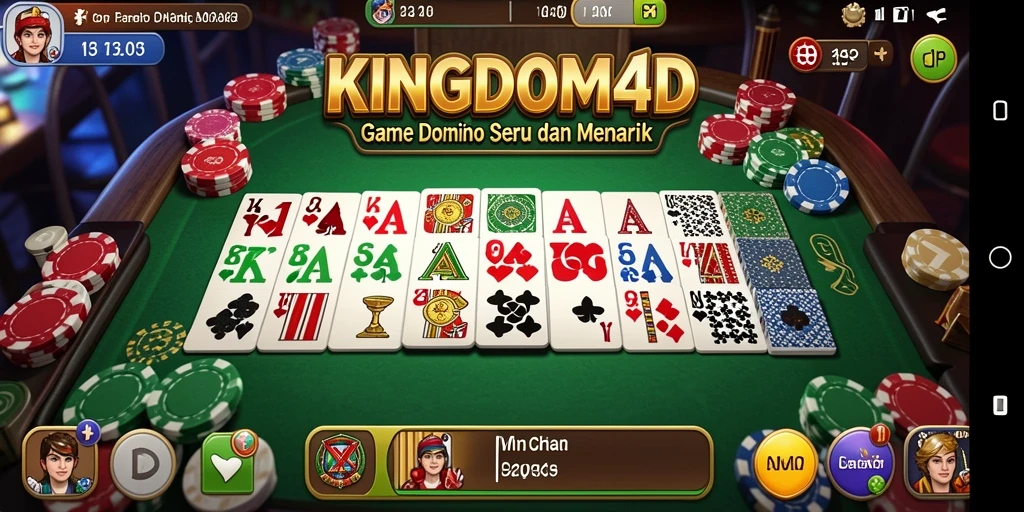 Tampilan gameplay seru dari KINGDOM4D dalam permainan domino.