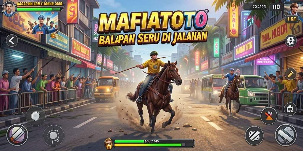 Tampilan gameplay balapan MAFIATOTO yang mendebarkan.