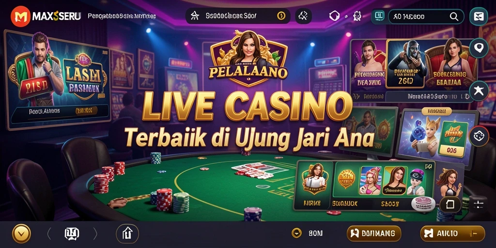 Tampilan menarik dari gameplay Live Casino di MAXSERU.