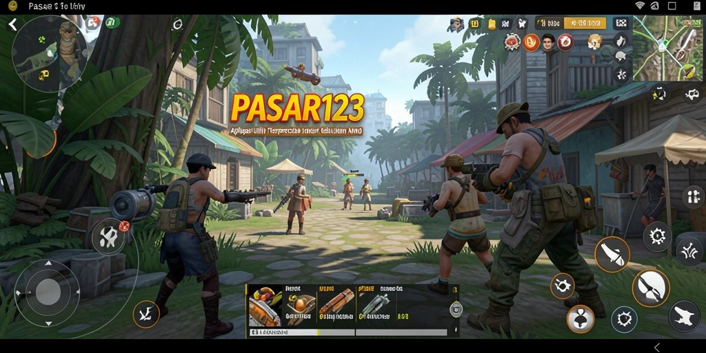 Tampilan antarmuka pengguna aplikasi PASAR123 yang menarik.